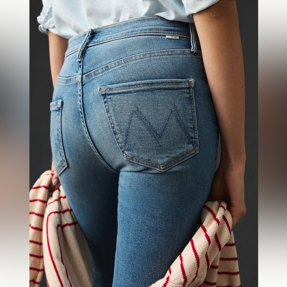 Mother The Dazzler mid-rise straight leg ankle fray Jean - Picture 6 of 16